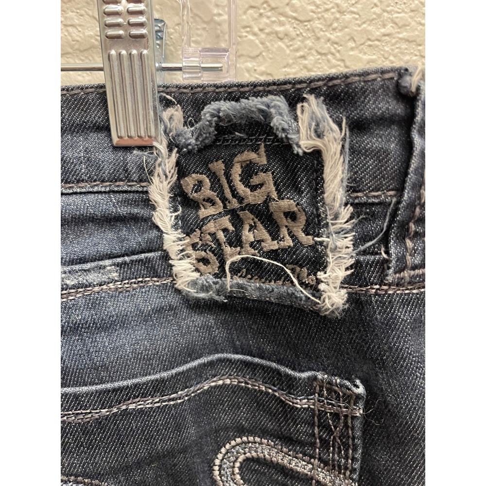 Big Star Maddie Boot Cut Dark Wash Mid Rise Y2K Embroidered Denim 32R Plus Size - Picture 6 of 15